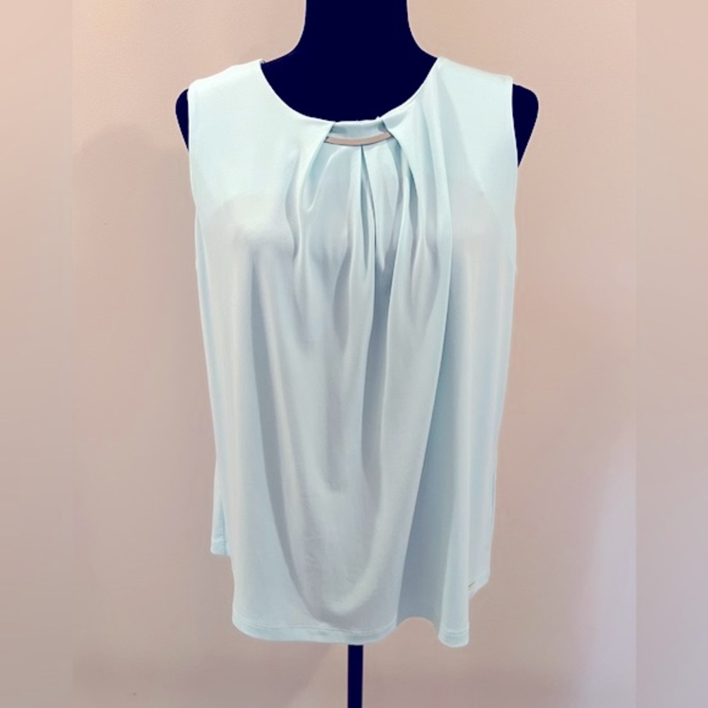 Calvin Klein sleeveless top, mint color with decorative silver band